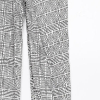 Topshop Womens Grey Check  Skinny Jeans Size 8 L32 in
