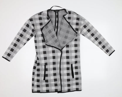 Primark Womens Grey Check  Cardigan Jumper Size 8