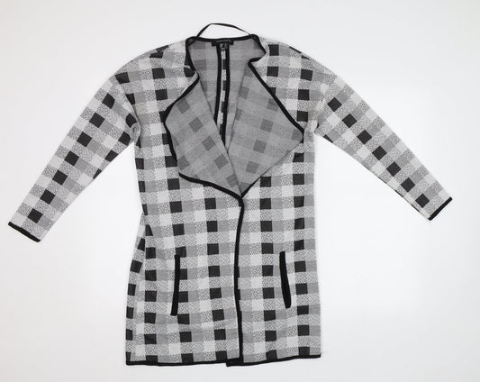 Primark Womens Grey Check  Cardigan Jumper Size 8