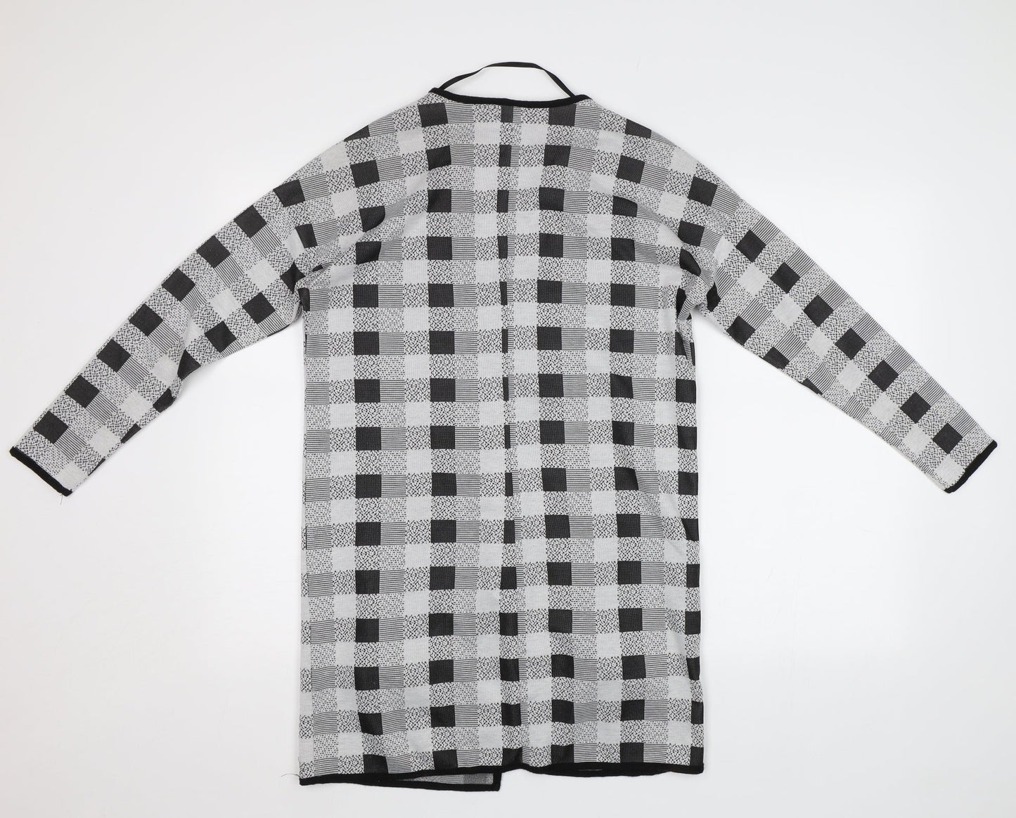 Primark Womens Grey Check  Cardigan Jumper Size 8