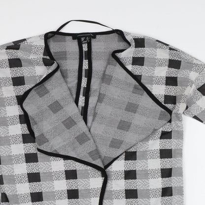 Primark Womens Grey Check  Cardigan Jumper Size 8