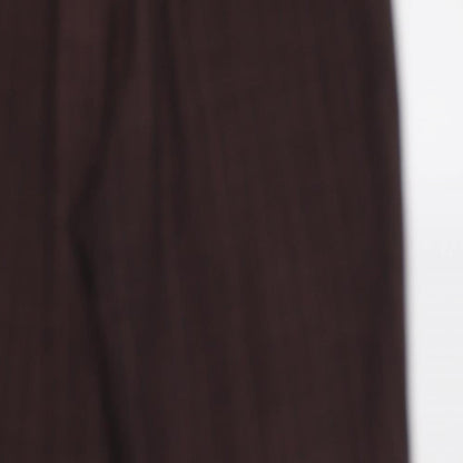 BM Womens Purple Check  Trousers  Size 16 L25 in - Elastic Waist Band