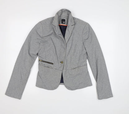 Pimkie Womens Blue Striped  Jacket Blazer Size 12