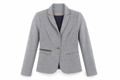 Pimkie Womens Blue Striped  Jacket Blazer Size 12