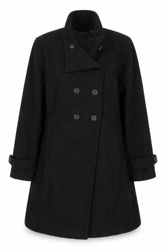 Happy Holly Womens Black   Pea Coat Coat Size L