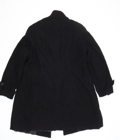 Happy Holly Womens Black   Pea Coat Coat Size L
