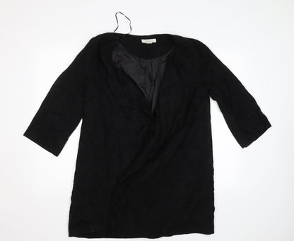 Womens UK Size 8 H&M Black Overcoat