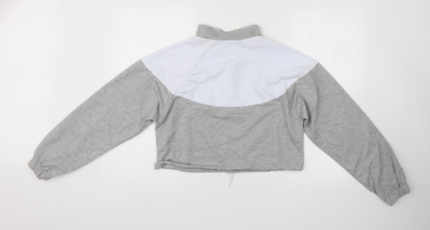 Boohoo Womens Grey   Pullover Sweatshirt Size S  - cropped