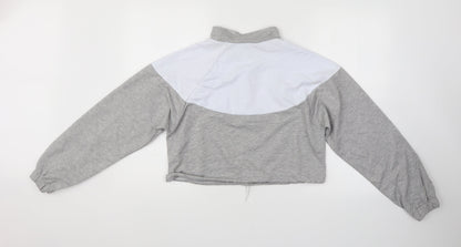 Boohoo Womens Grey   Pullover Sweatshirt Size S  - cropped
