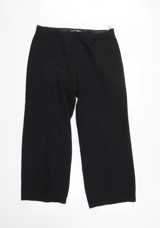 Womens UK Size 14 M&S Regular Fit  Black Trousers