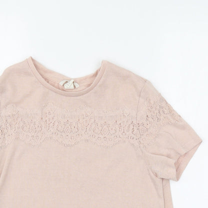 Womens UK Size M H&M Ivory Jersey Blouse