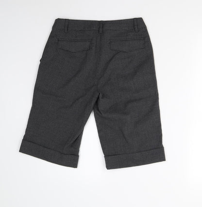 AWAW Womens Grey Houndstooth  Bermuda Shorts Size 10