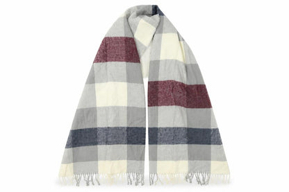 Warehouse Unisex Multicoloured Check Knit  Shawl/Wrap