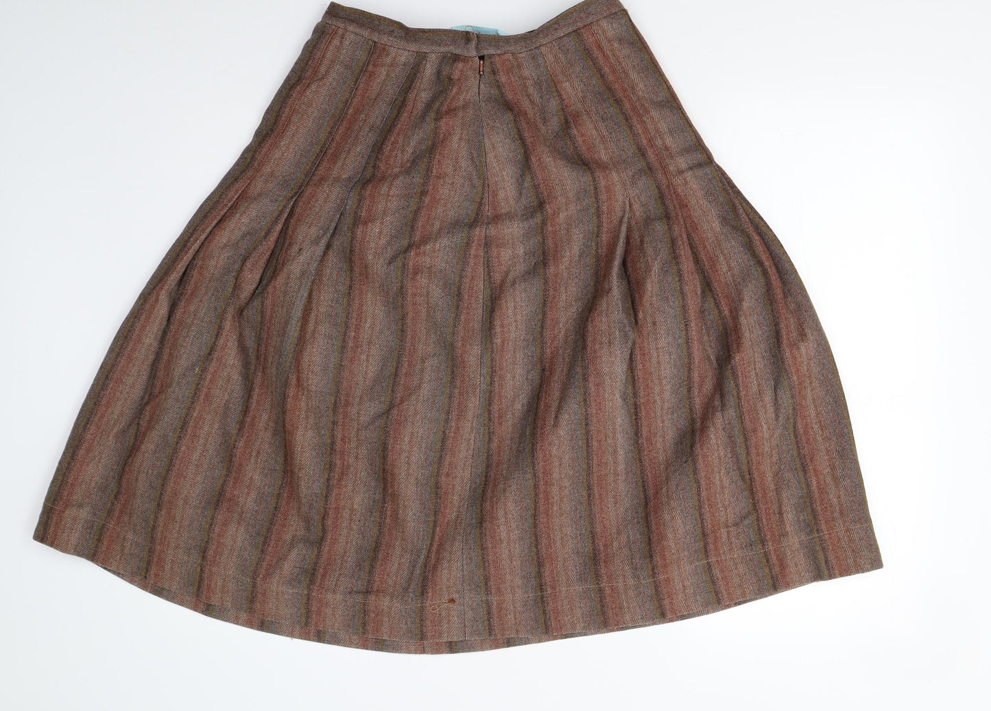 Womens UK Size 14 Preworn Pleated Tweed Skirt