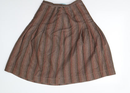 Womens UK Size 14 Preworn Pleated Tweed Skirt