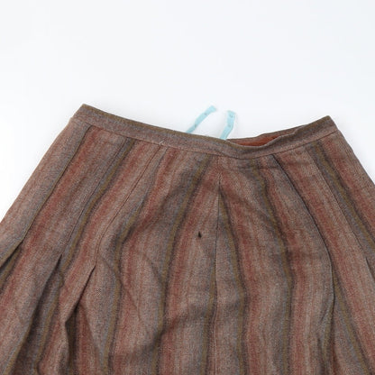 Womens UK Size 14 Preworn Pleated Tweed Skirt