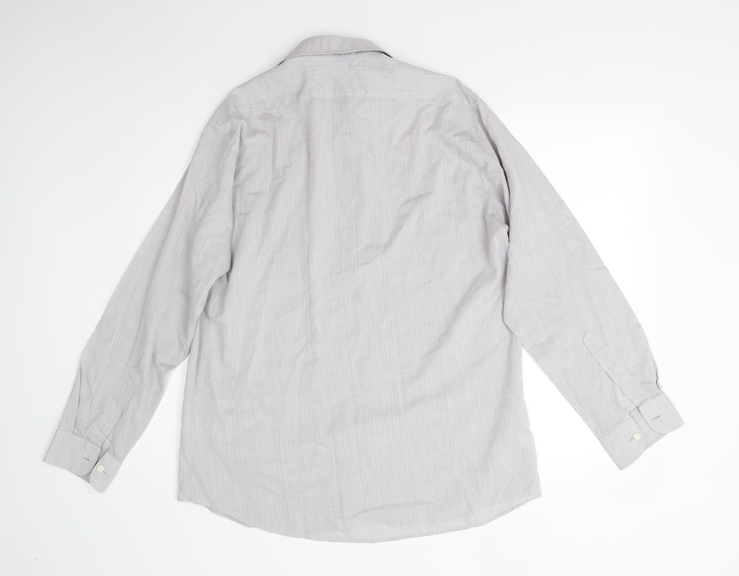 Mens UK Size 15.5 M&S Grey  Button-Up Long Sleeve Casual Shirt