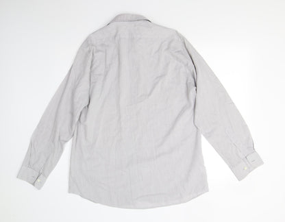 Mens UK Size 15.5 M&S Grey  Button-Up Long Sleeve Casual Shirt