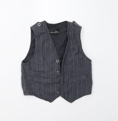 NEXT Boys Blue Striped  Gilet Waistcoat Size 4 Years