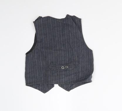 NEXT Boys Blue Striped  Gilet Waistcoat Size 4 Years