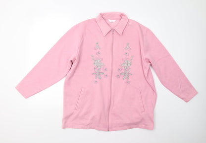 Womens UK Size 16 Casual Comfort Pink Jacket