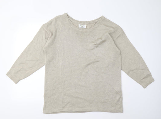 Soft Wear Womens Beige  Knit Pullover Jumper One Size