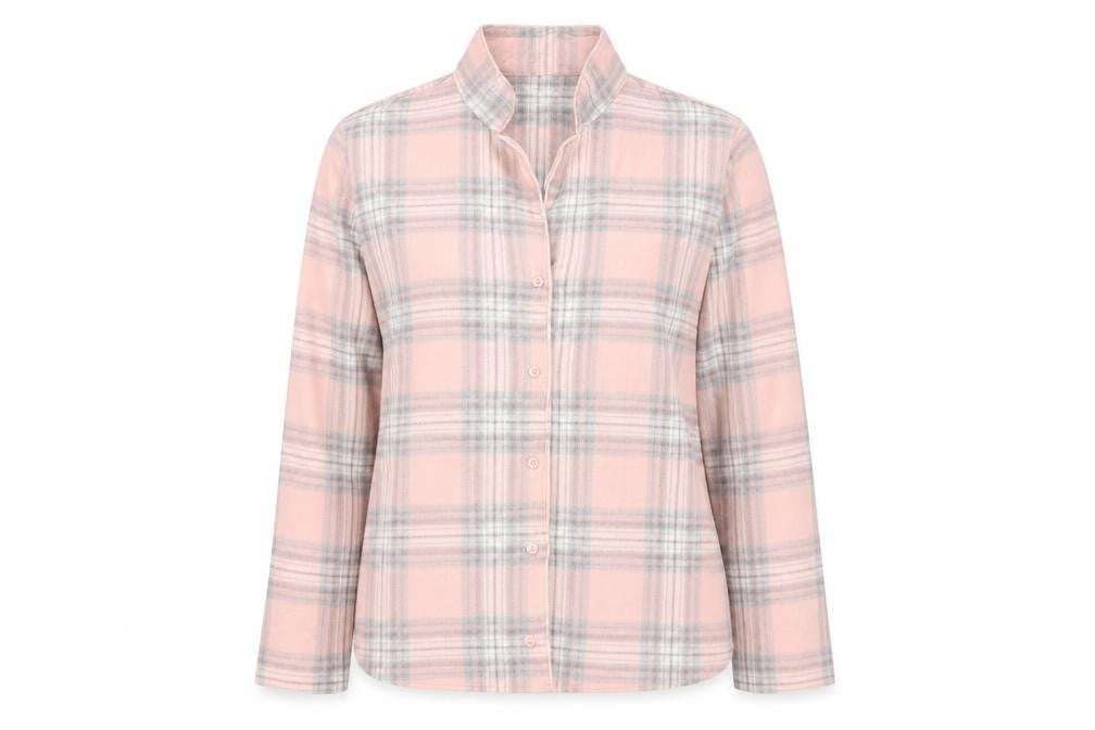 Marks and Spencer Womens Pink Check   Pyjama Top Size 12