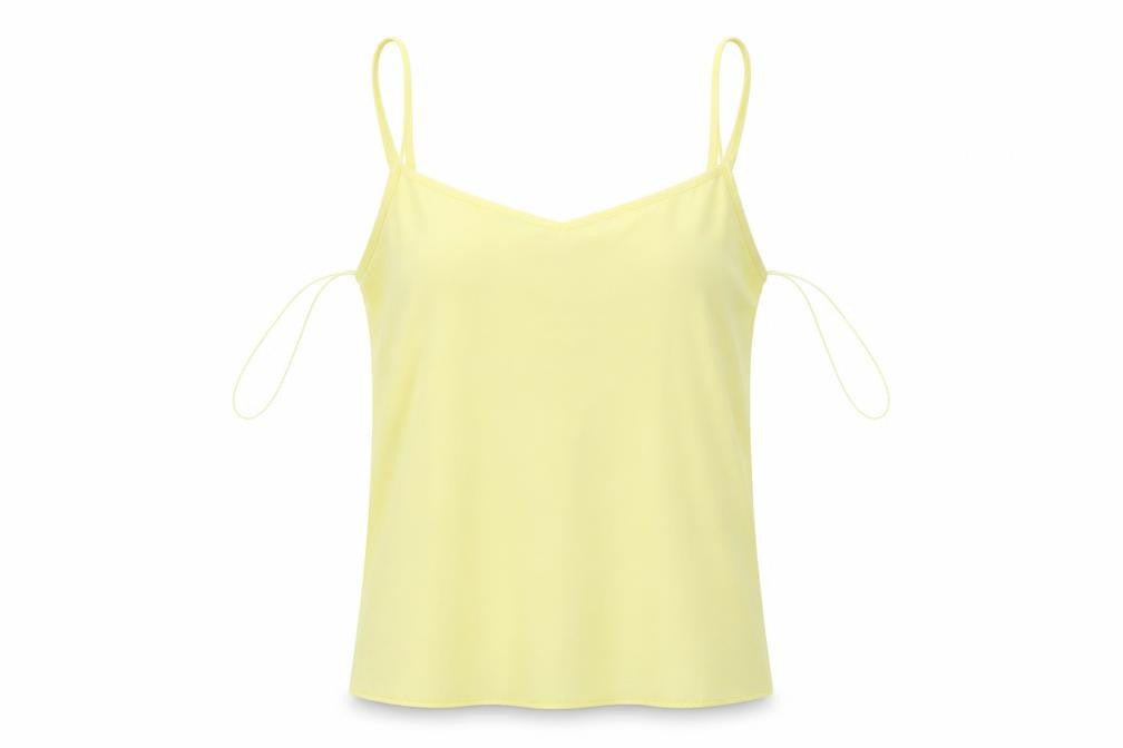 Front view of Atmosphere women’s yellow camisole t-shirt, size UK 10