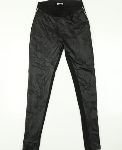 Spirit Womens Black Striped   Leggings Size M L31 in