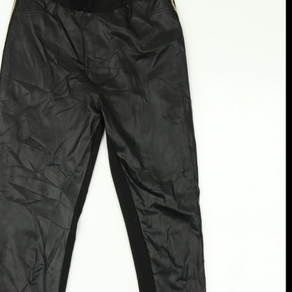 Spirit Womens Black Striped   Leggings Size M L31 in
