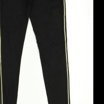 Spirit Womens Black Striped   Leggings Size M L31 in