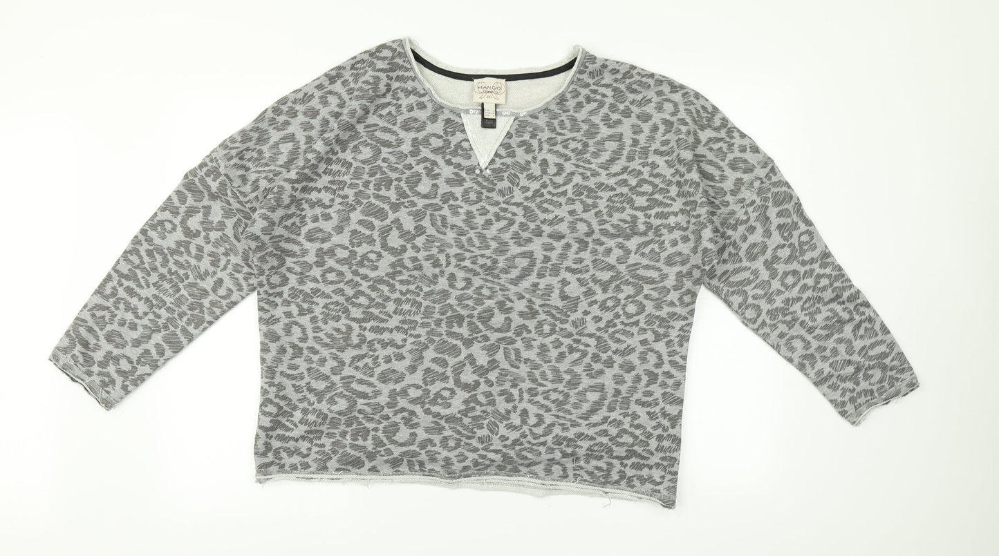 Womens UK Size 12 Mango Grey  T-Shirt