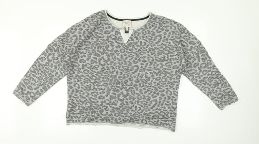 Womens UK Size 12 Mango Grey  T-Shirt