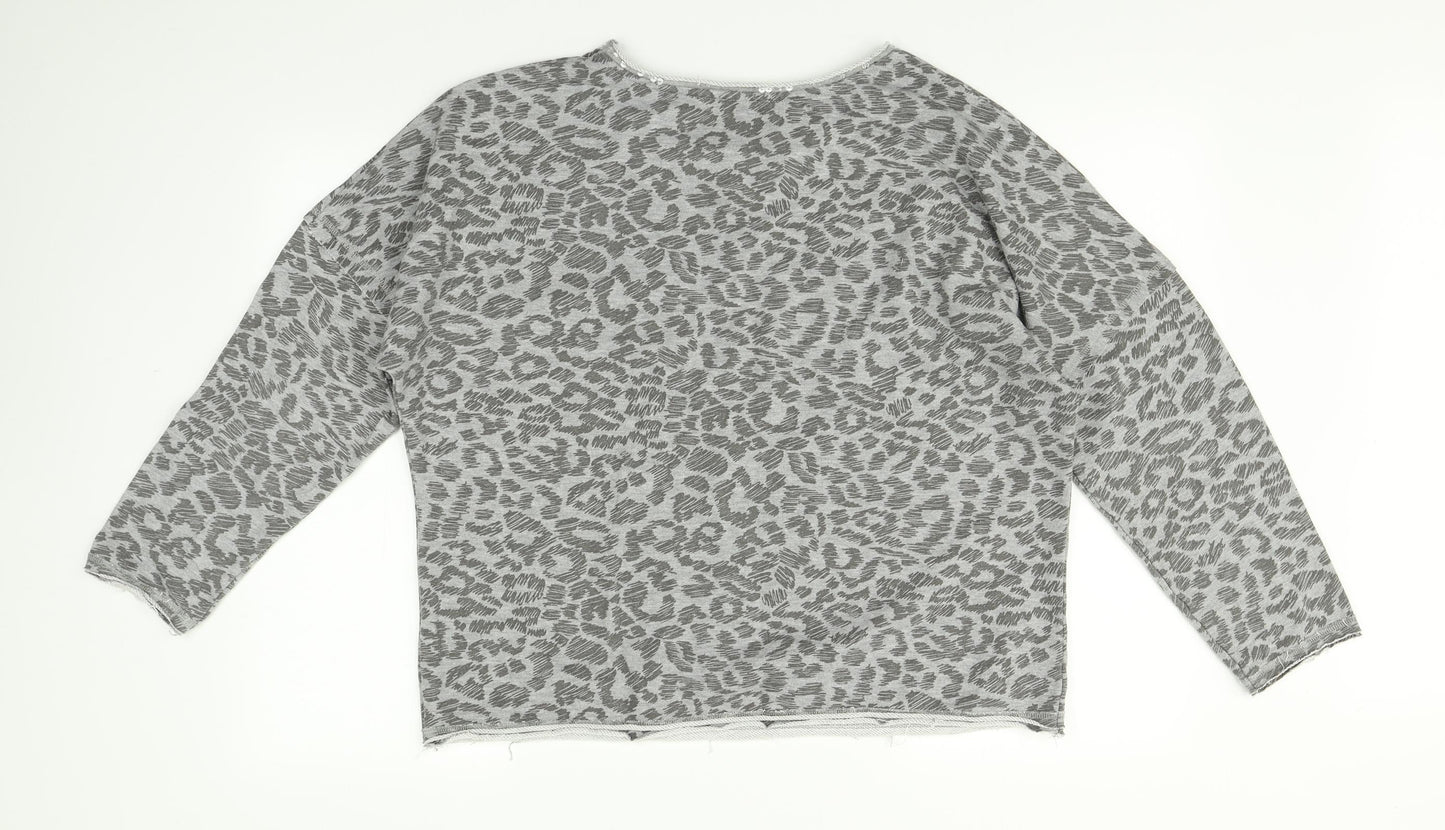 Womens UK Size 12 Mango Grey  T-Shirt