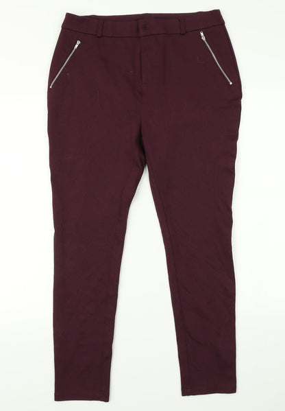 Womens UK Size 14 Capsule Regular Fit  Purple Trousers