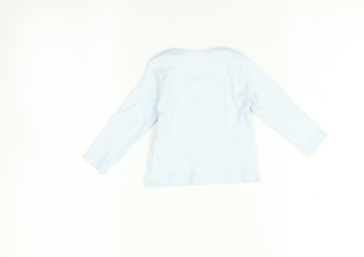M&Co  Blue   Basic T-Shirt Size 3-6 Months  - Little brother