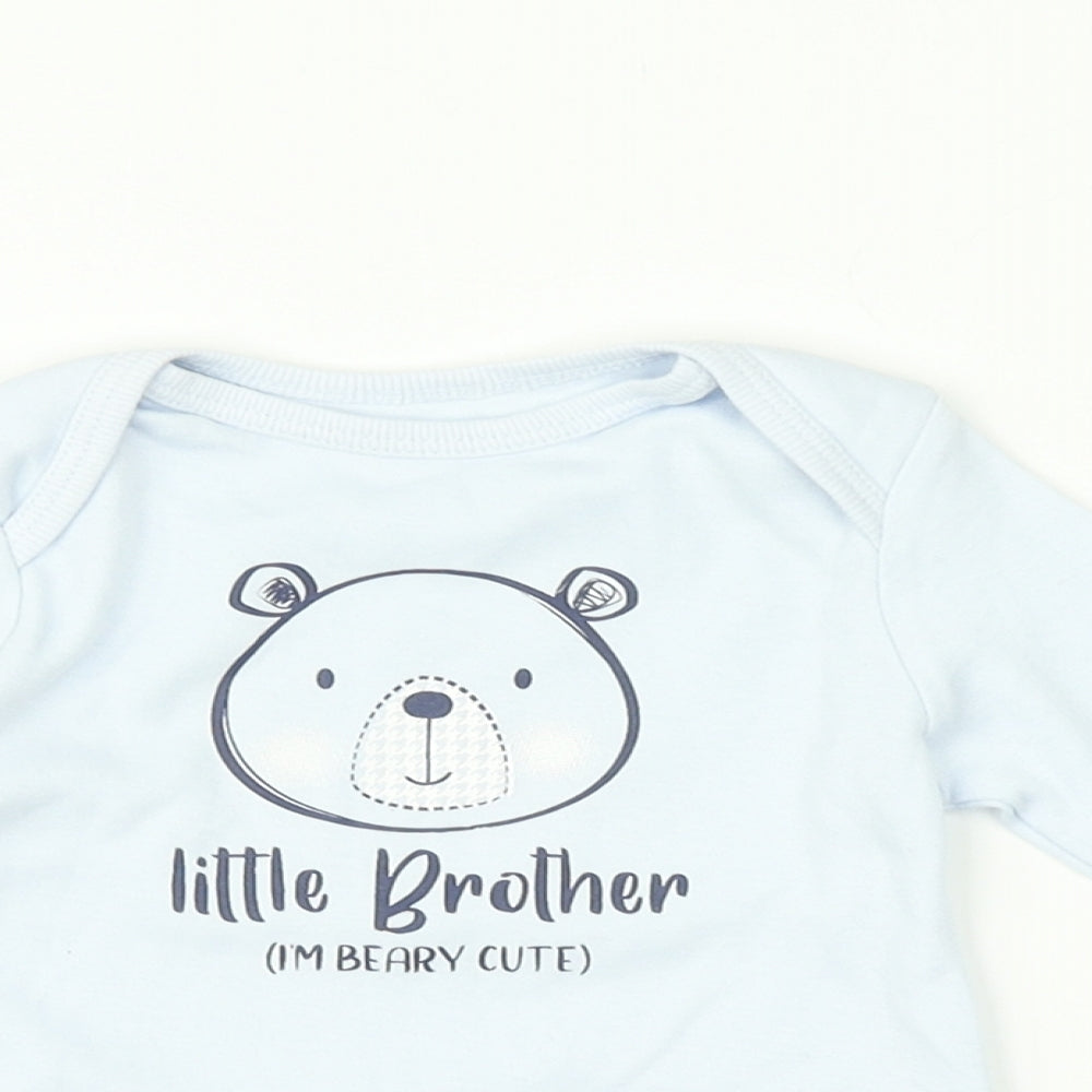 M&Co  Blue   Basic T-Shirt Size 3-6 Months  - Little brother