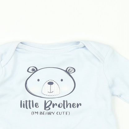 M&Co  Blue   Basic T-Shirt Size 3-6 Months  - Little brother