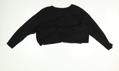 SheIn Womens Black   Basic T-Shirt Size L  - pearls on front