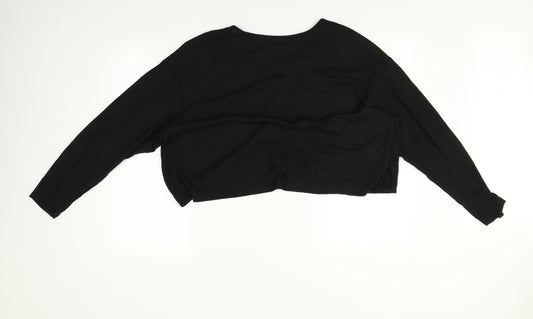 SheIn Womens Black   Basic T-Shirt Size L  - pearls on front