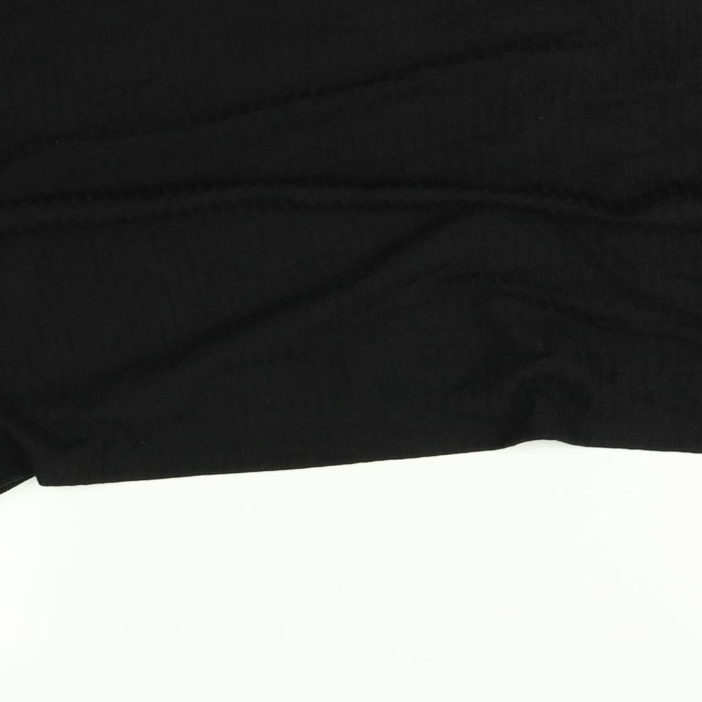 SheIn Womens Black   Basic T-Shirt Size L  - pearls on front