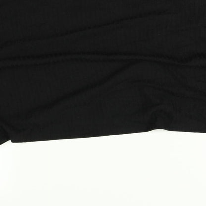 SheIn Womens Black   Basic T-Shirt Size L  - pearls on front