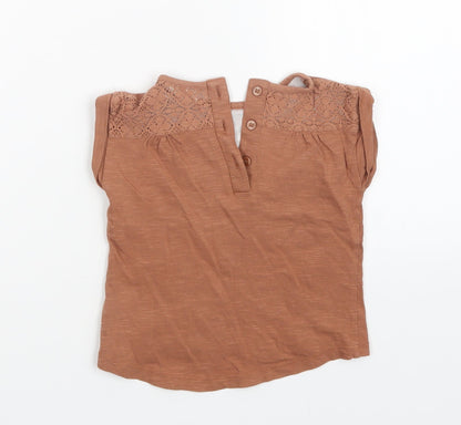 NEXT Girls Brown   Basic T-Shirt Size 6-9 Months