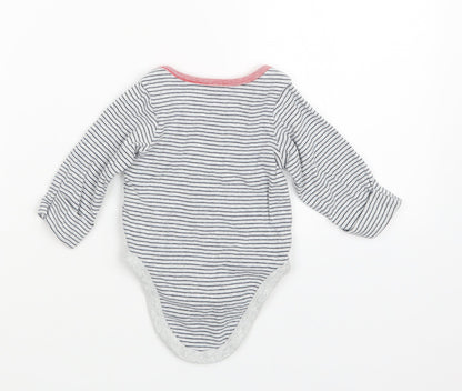 Marks and Spencer Boys Grey Striped  Babygrow One-Piece Size 3-6 Months