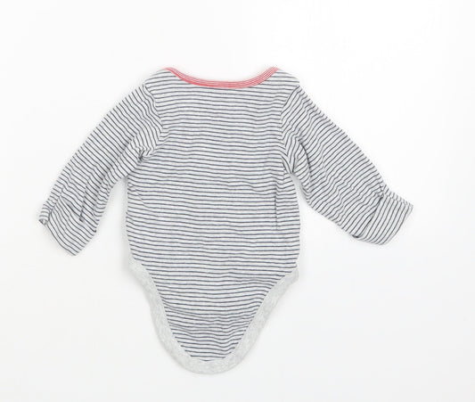 Marks and Spencer Boys Grey Striped  Babygrow One-Piece Size 3-6 Months