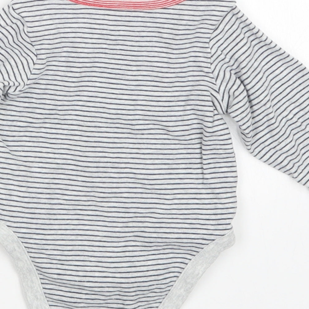 Marks and Spencer Boys Grey Striped  Babygrow One-Piece Size 3-6 Months