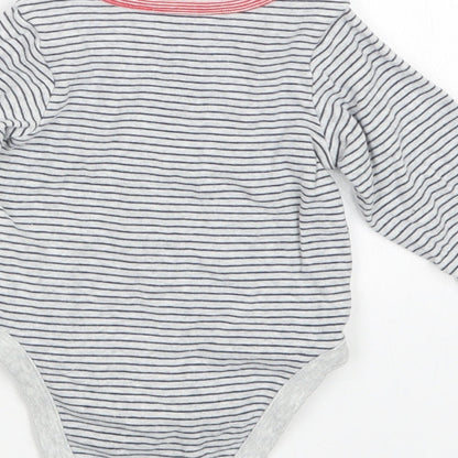 Marks and Spencer Boys Grey Striped  Babygrow One-Piece Size 3-6 Months