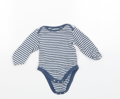 Marks and Spencer Boys Blue Striped  Babygrow One-Piece Size 3-6 Months
