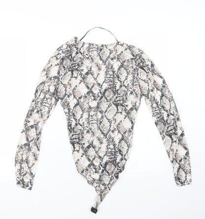 Primark Womens Beige Animal Print  Bodysuit One-Piece Size 6