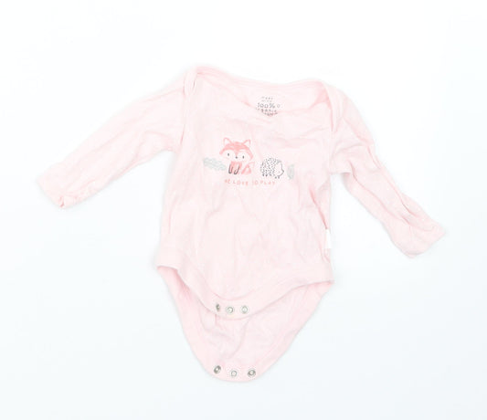 F&F Girls Pink Polka Dot  Babygrow One-Piece Size 0-3 Months